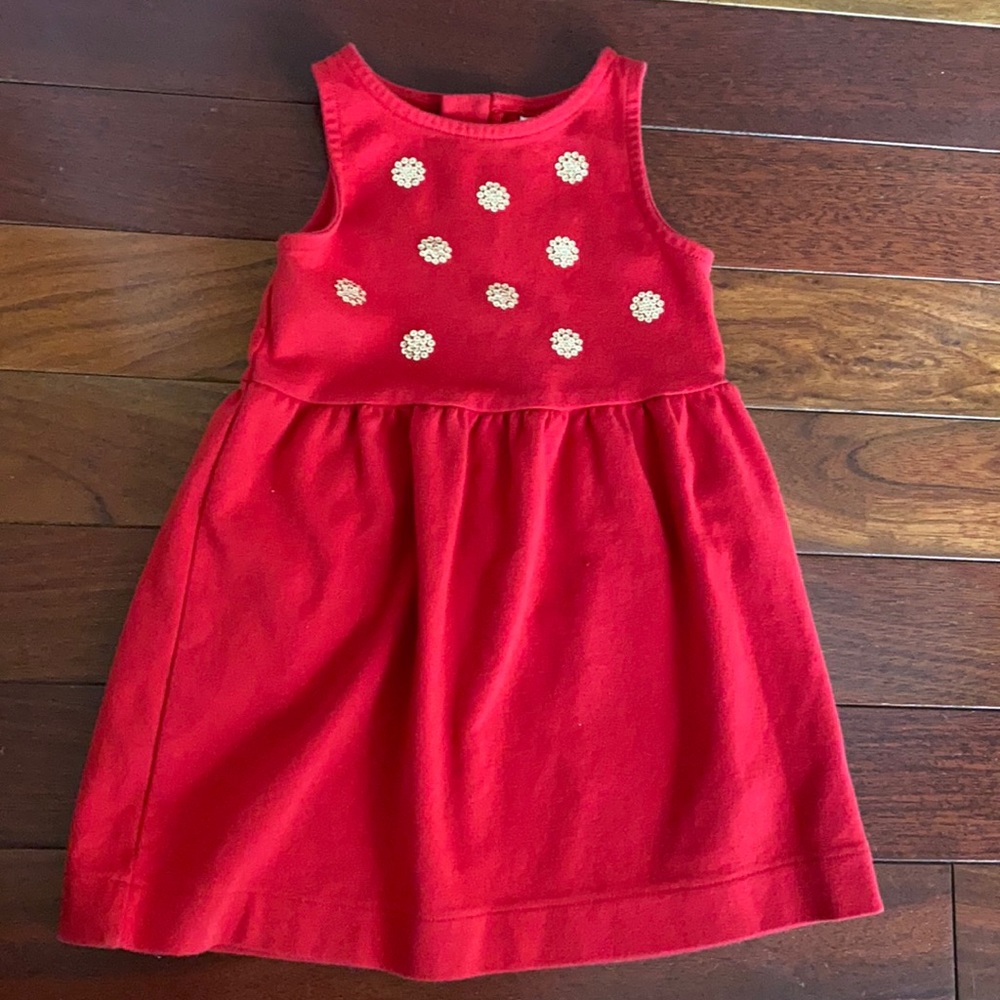 Girls Red and Gold Christmas dress